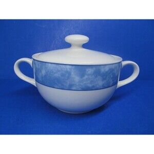Wolfgang Puck Spago Blue Bistro Collection Covered Sugar Dish VGC